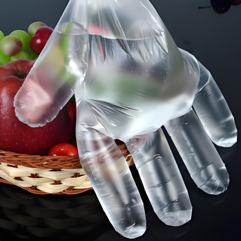 Vodotěsné a olejivzdorné Šedé bílé rukavice z HDPE