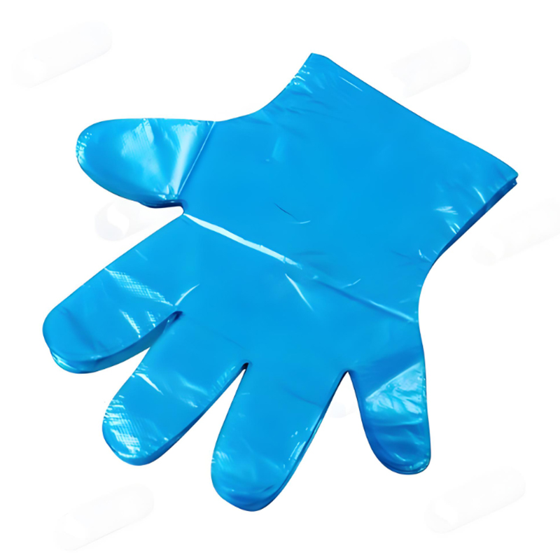 Modré HDPE rukavice odolné proti bakteriím, kyselinám a zásadám